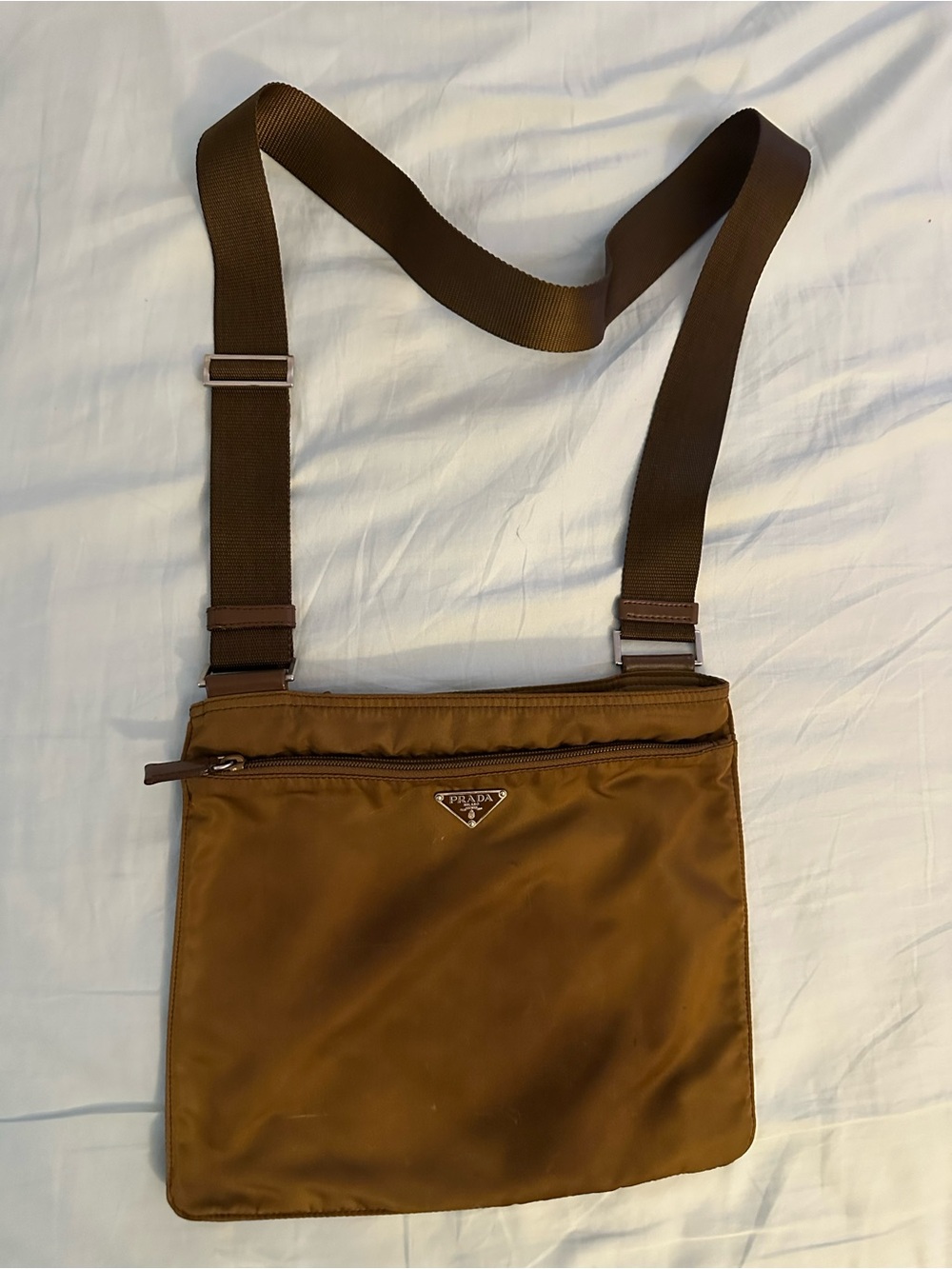 Prada Brown Nylon Crossbody Bag
